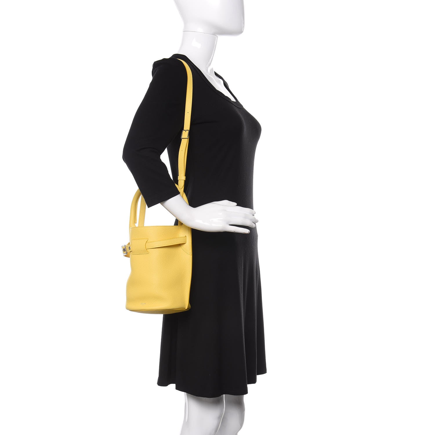 Celine Grained Calfskin Nano Big Bag Bucket Citron 2 of 11