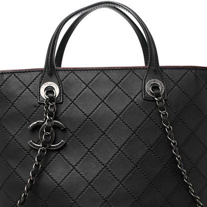 Chanel Calfskin Stitched Medium Shopping Tote Black 9 of 12