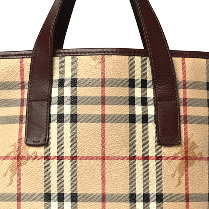 Burberry Haymarket Check Studded Tote Chocolate 8 of 11