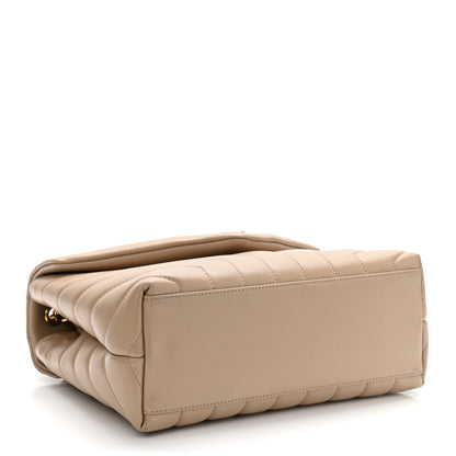 Saint Laurent Calfskin Y Quilted Monogram Small Loulou Chain Satchel Dark Beige 4 of 11