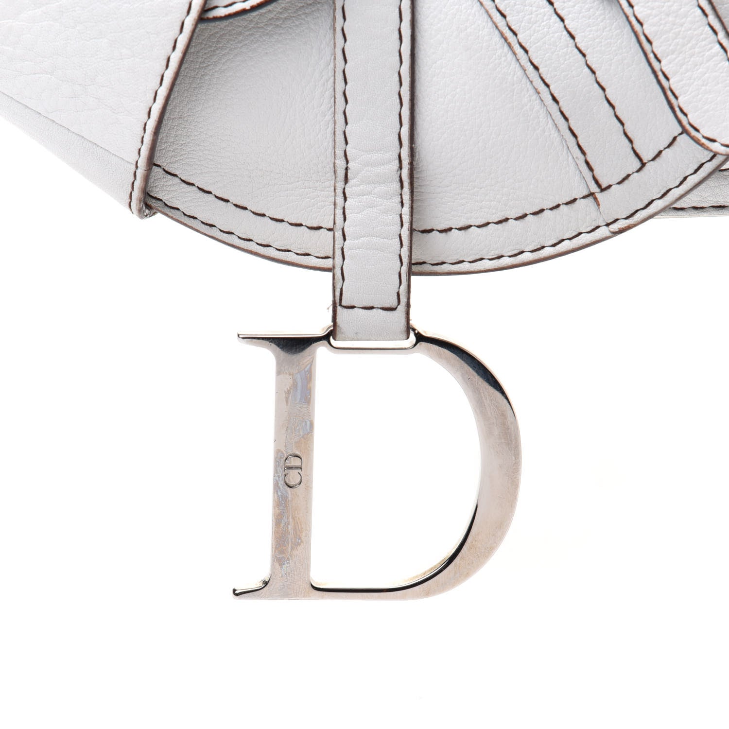 Christian Dior Grained Calfskin Saddle Pouch White 8 of 17