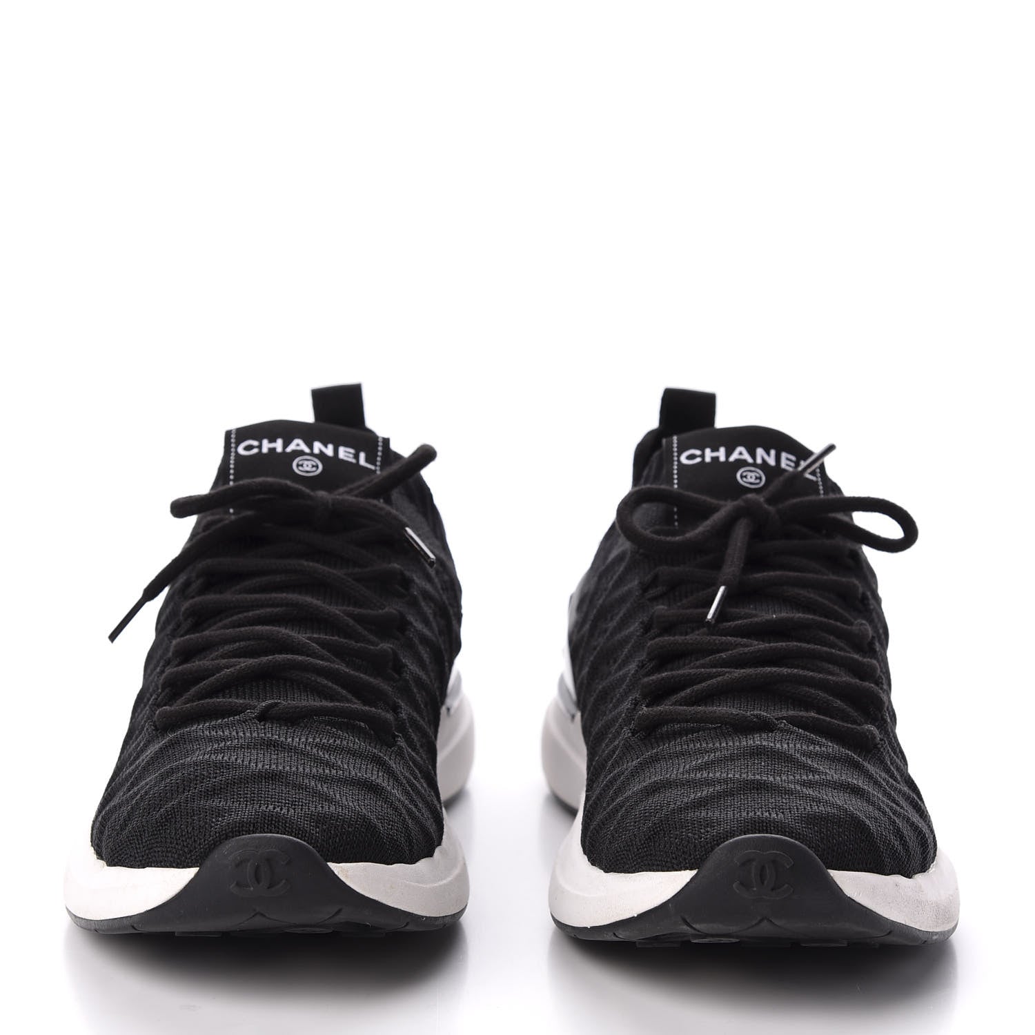 Chanel Fabric Logo Sneakers 38 Black 2 of 12