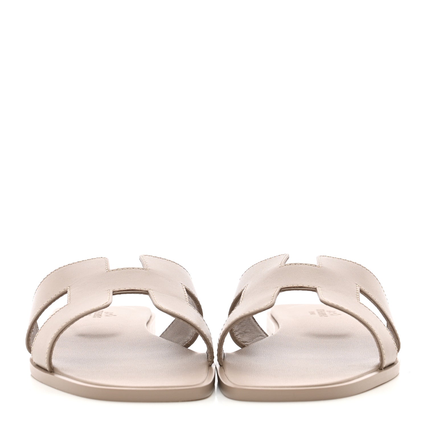 Hermes Box Calfskin Oran Sandals 38 Beige Mastic 2 of 13