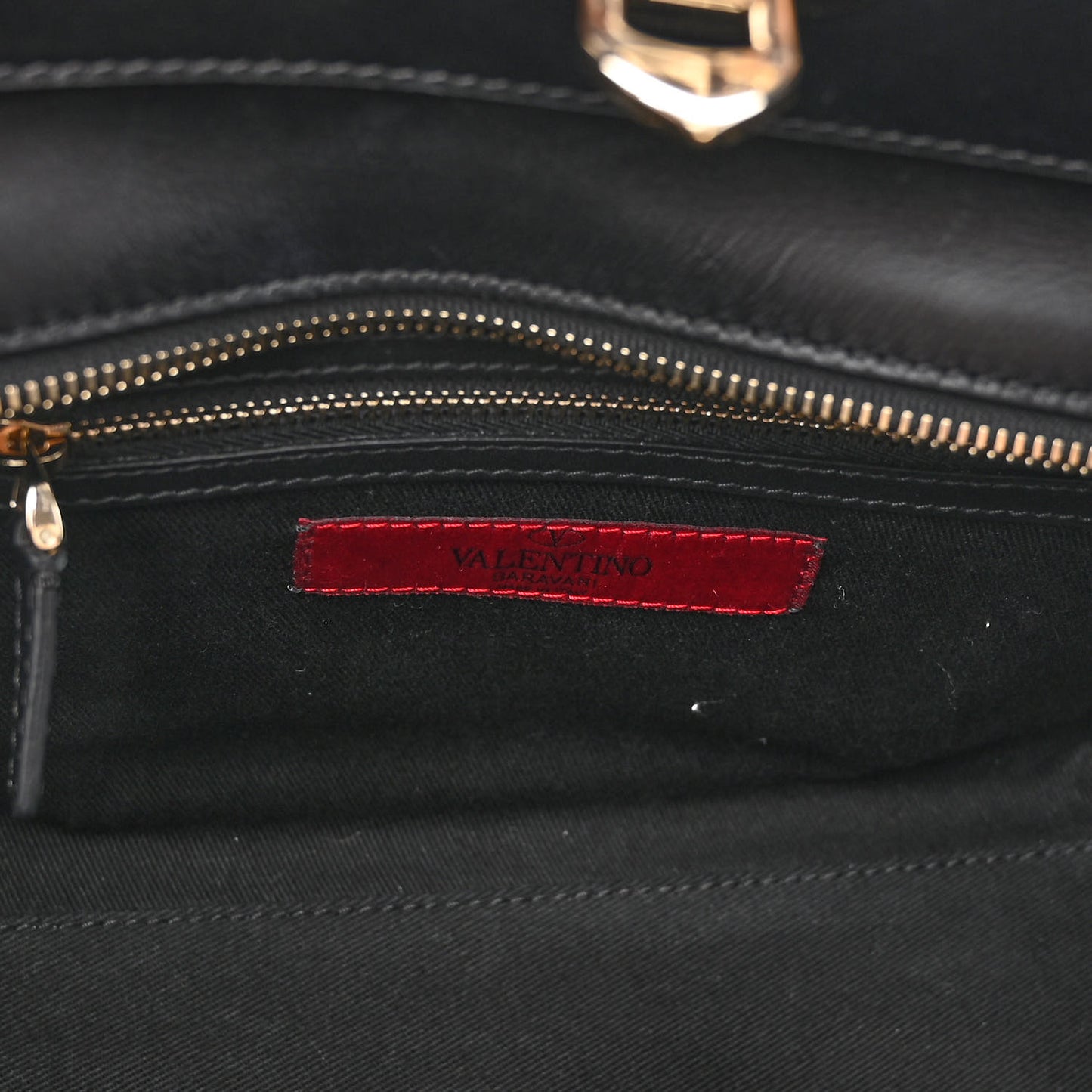 Vitello Small Rockstud Double Handle Tote Black