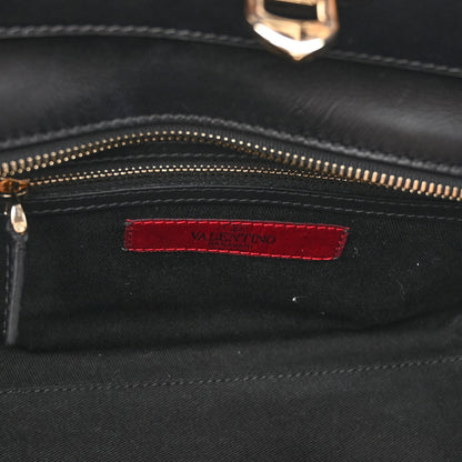 Valentino Garavani Vitello Small Rockstud Double Handle Tote Black 6 of 9