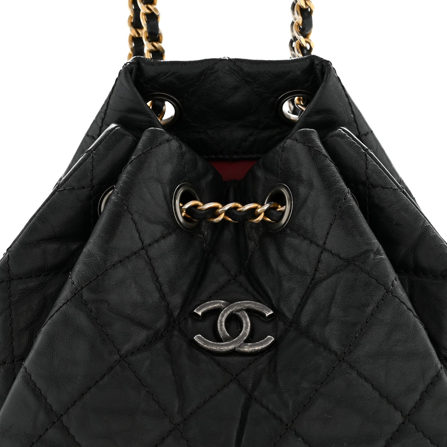 Chanel Aged Calfskin Quilted Small Gabrielle Backpack Black 8 of 12