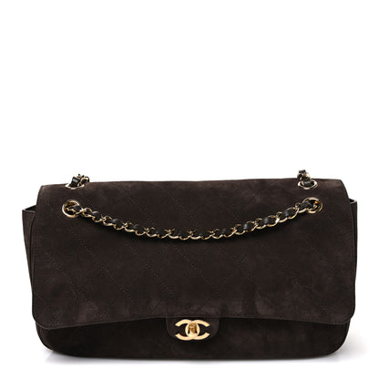 Chanel Suede Calfskin Small Souplissimo Maxi Flap Dark Brown 1 of 11