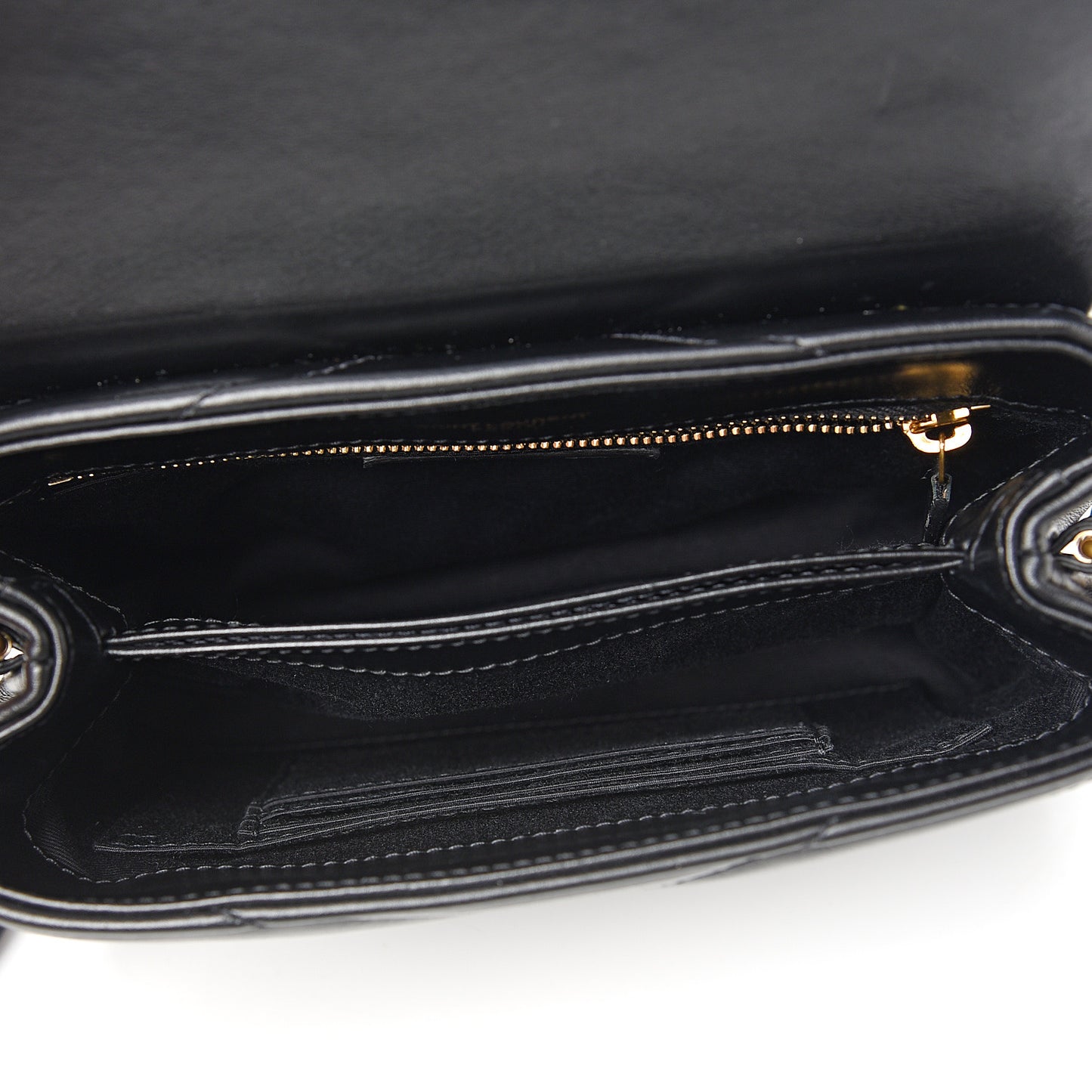 Calfskin Y Quilted Monogram Toy Loulou Crossbody Bag Black