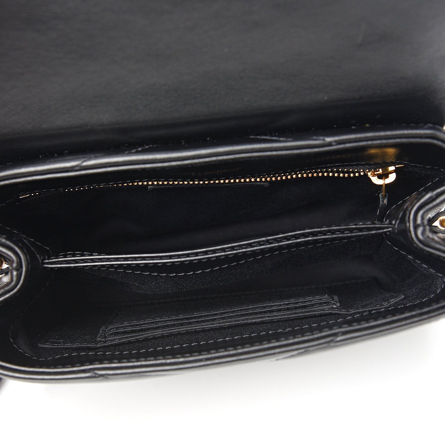 Saint Laurent Calfskin Y Quilted Monogram Toy Loulou Crossbody Bag Black 4 of 10