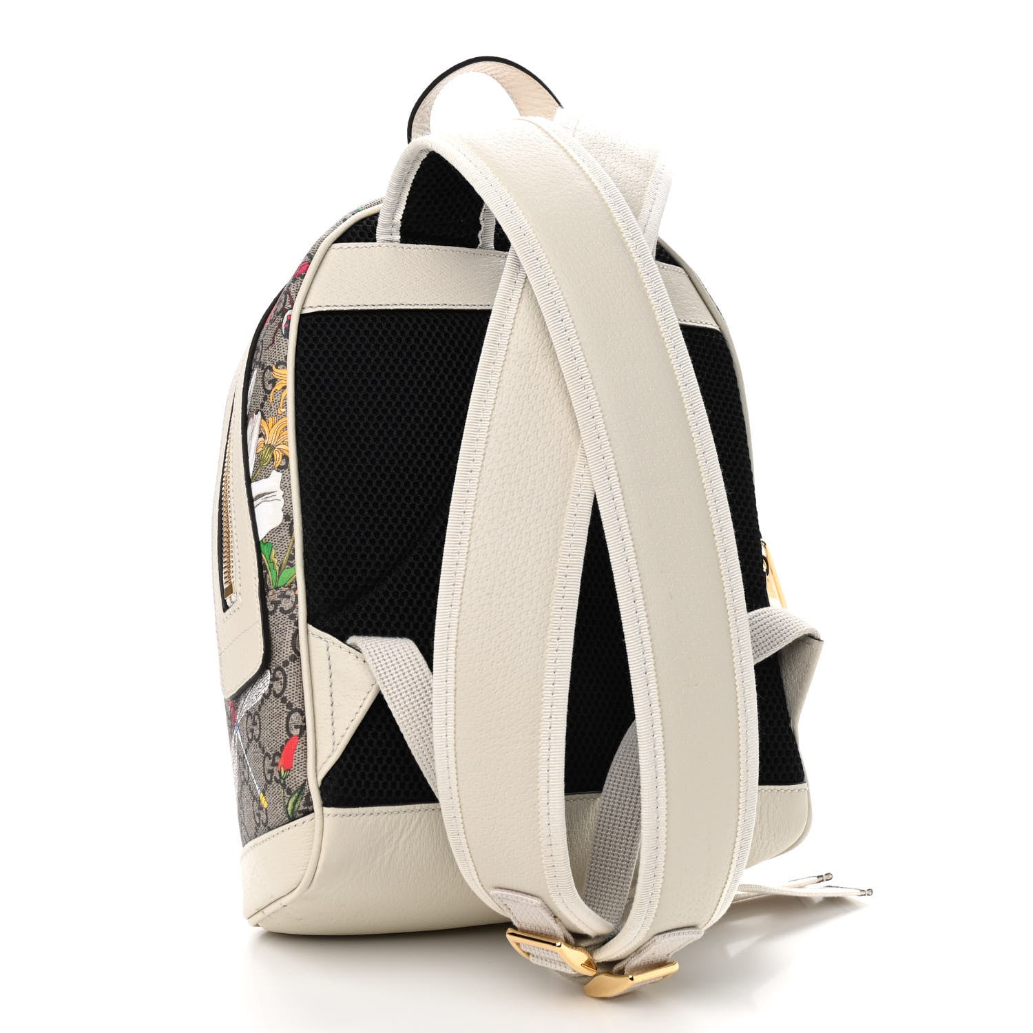 Gucci GG Supreme Monogram Flora Web Small Ophidia Day Backpack White 3 of 9