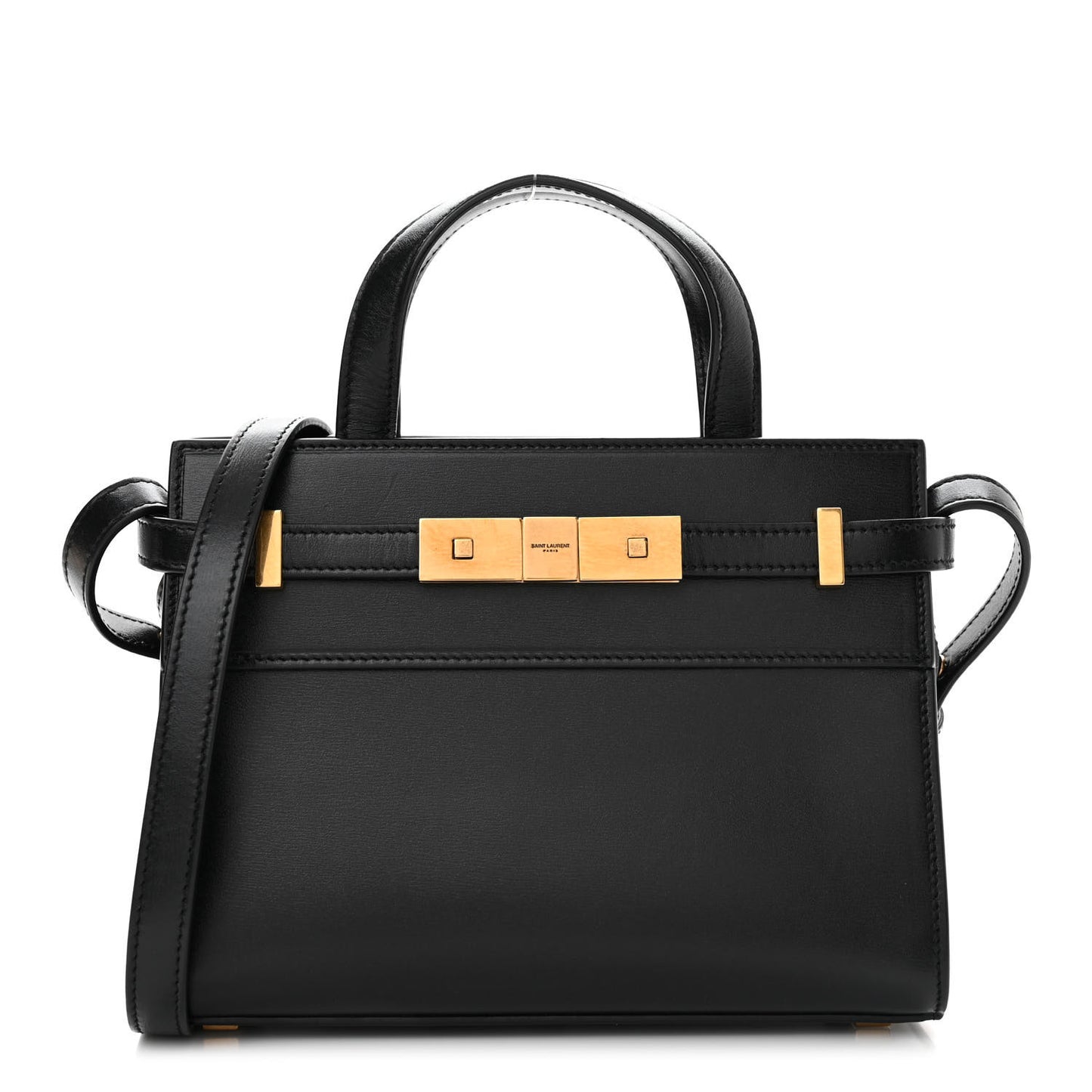 Smooth Calfskin Manhattan Nano Shopper Tote Black