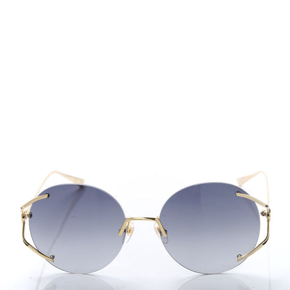 Gucci Metal Oversized Round Frame Sunglasses GG0645S Gold Grey 2 of 8