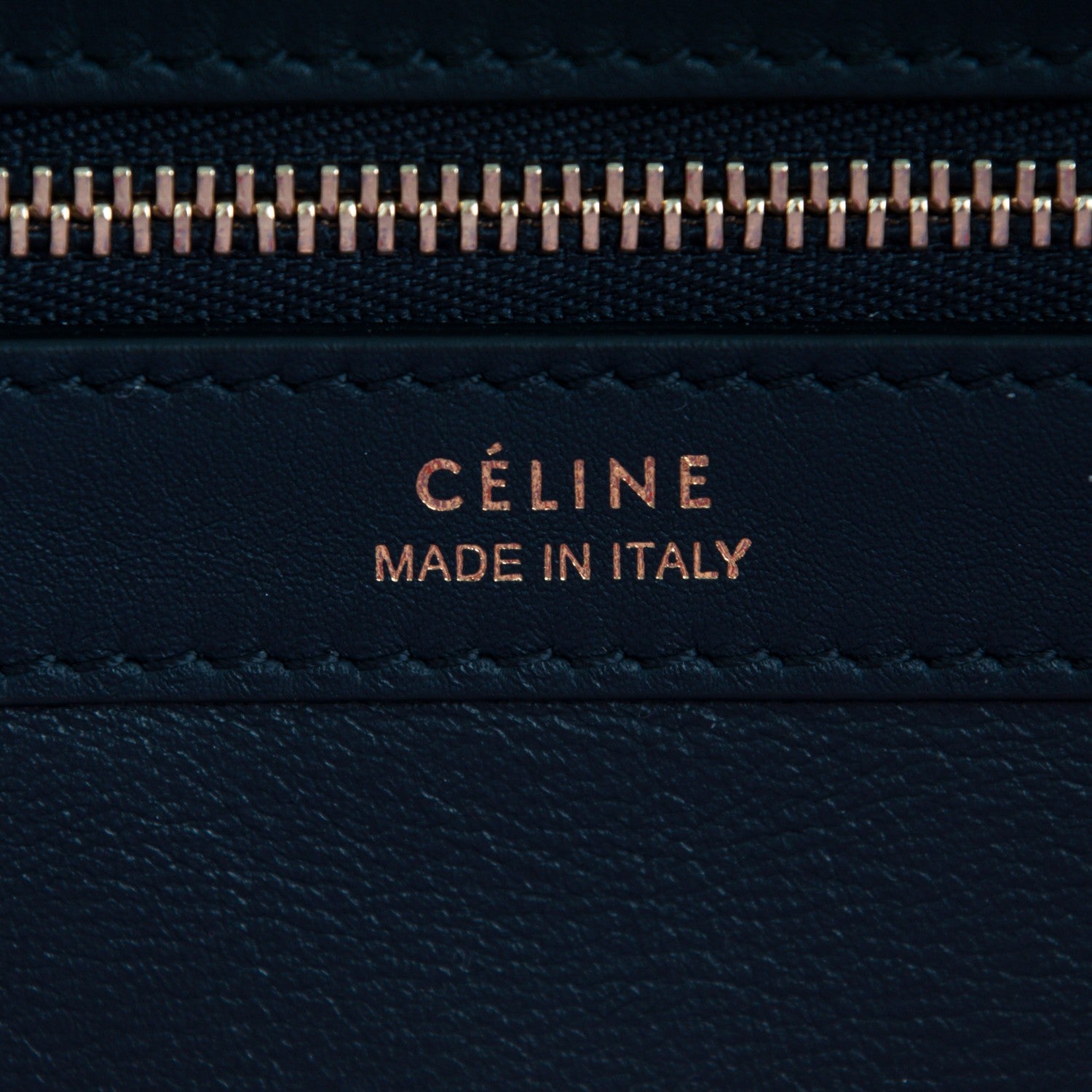 Celine Textile Striped Small Horizontal Cabas Phantom Navy Blue 6 of 8