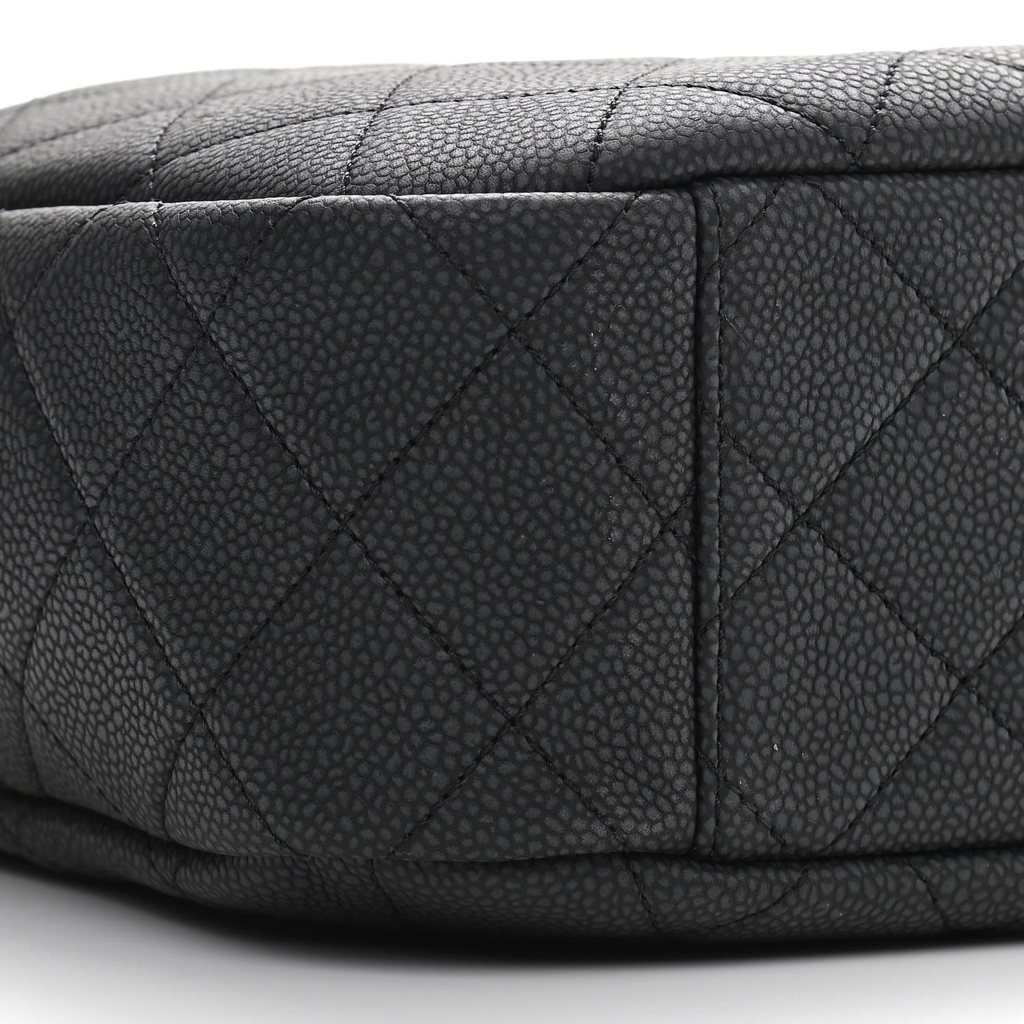 Caviar Quilted Large Coco Tassel Camera Case Black