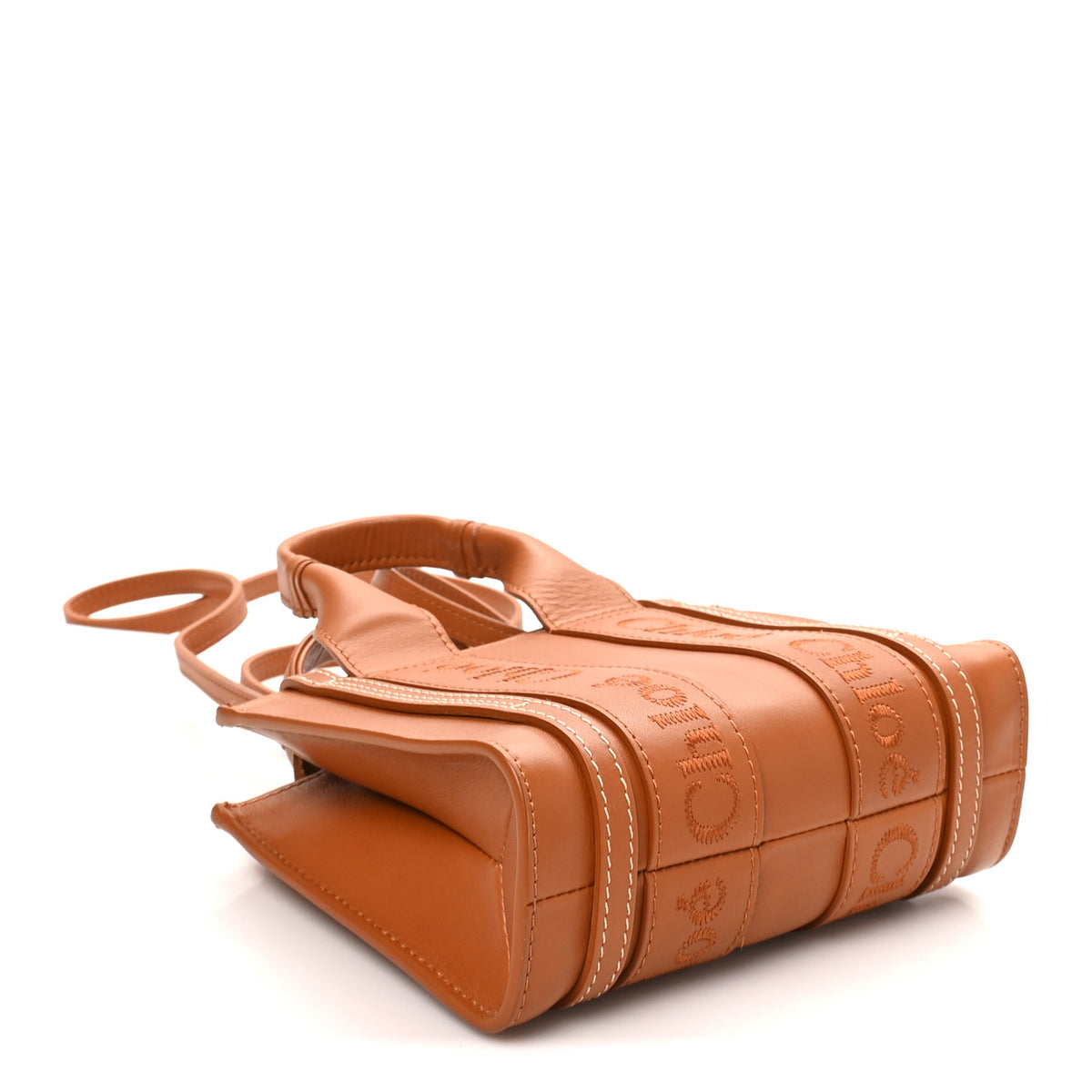 Chloe Calfskin Mini Woody Ribbon Tote Caramel 3 of 8