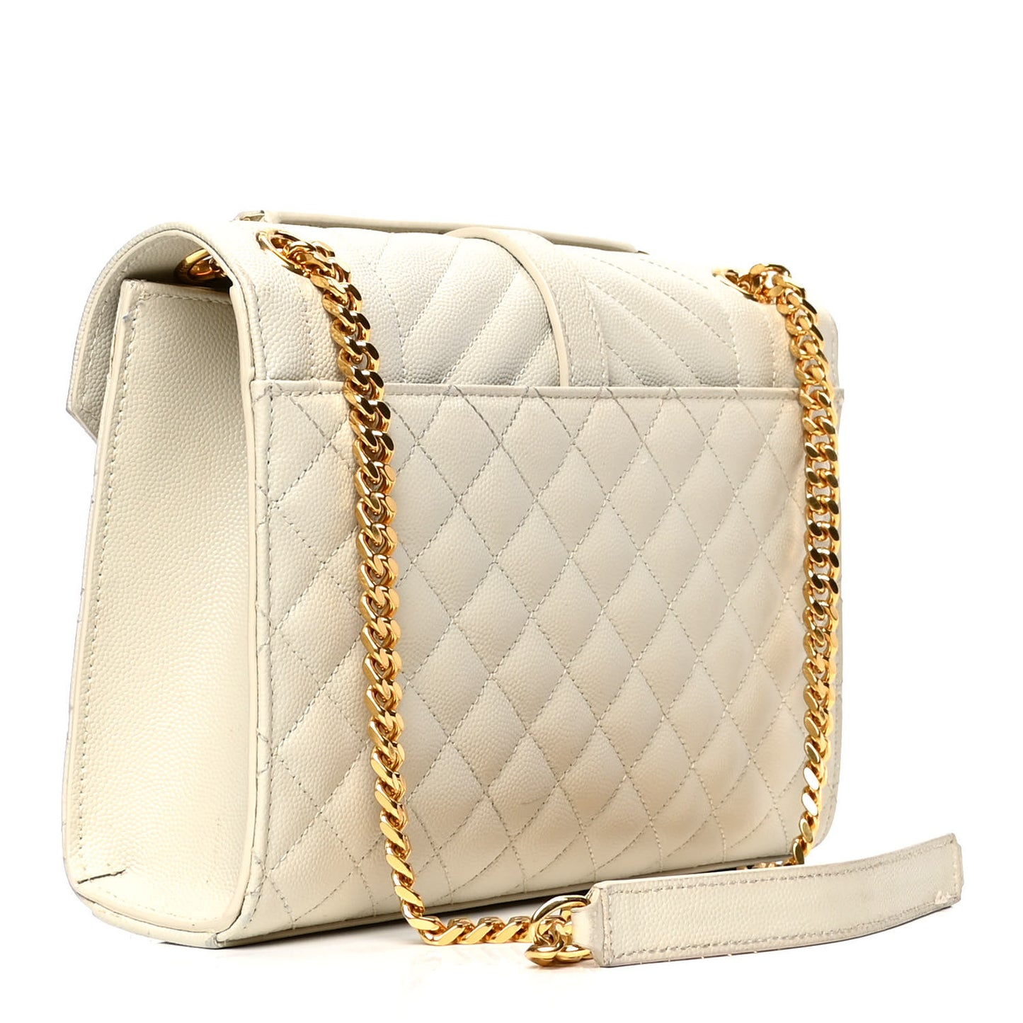 Grain De Poudre Textured Mixed Matelasse Medium Triquilt Monogram Satchel Porcellana