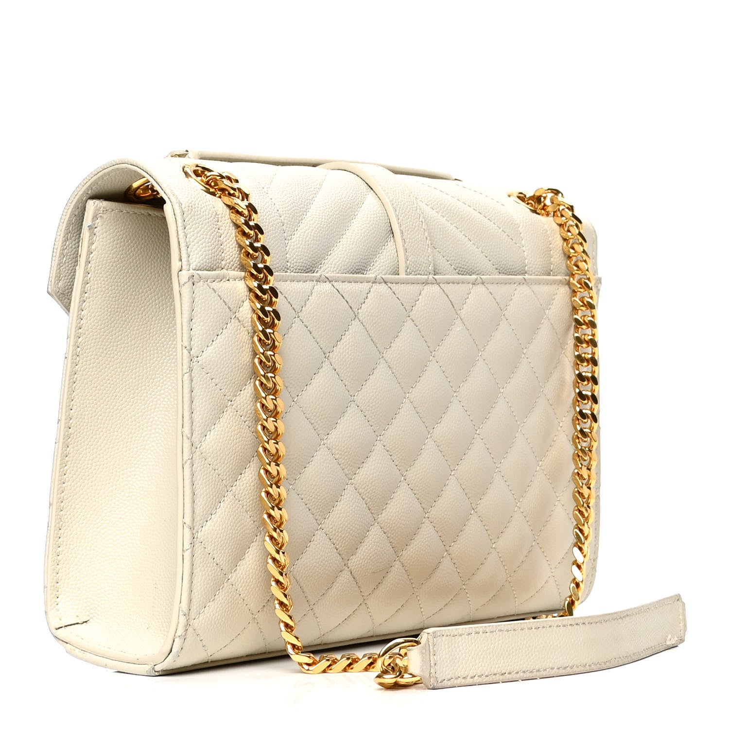 Saint Laurent Grain De Poudre Textured Mixed Matelasse Medium Triquilt Monogram Satchel Porcellana 2 of 7