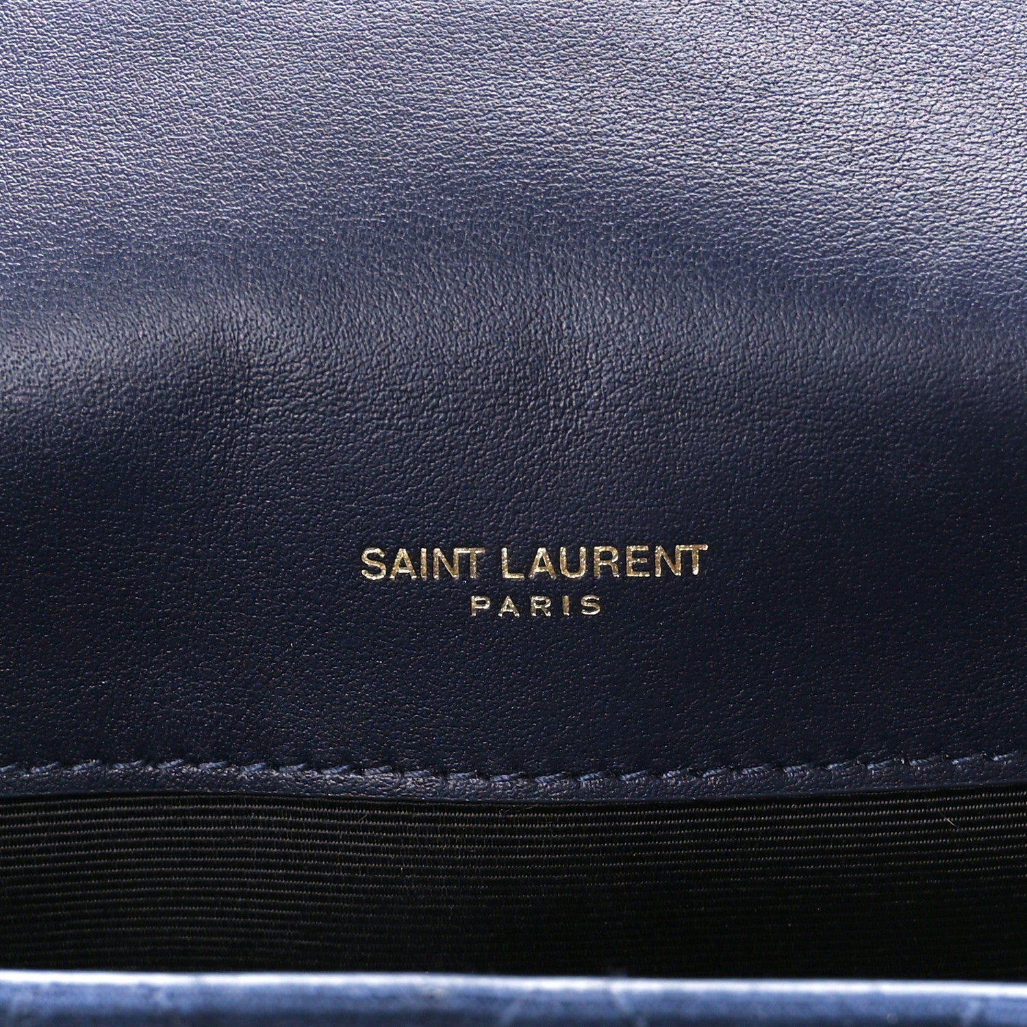 Saint Laurent Canvas Calfskin Mixed Matelasse Triquilt Medium Monogram Satchel Deeply Blue 6 of 11