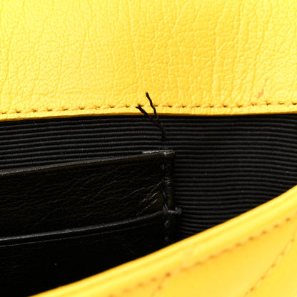 Saint Laurent Calfskin Matelasse Chevron Monogram Classic Baby Chain Bag Jaune 11 of 12