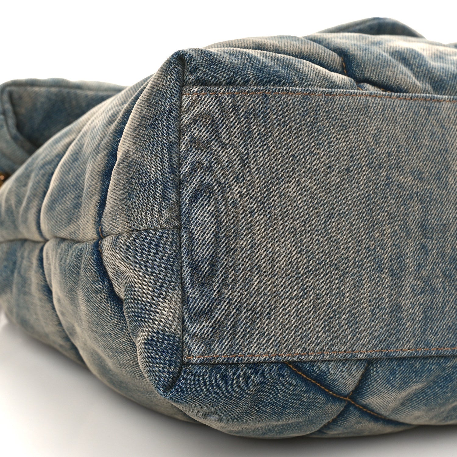 Saint Laurent Denim Quilted Medium Loulou Puffer Monogram Chain Satchel Blue Cinnamon 7 of 8