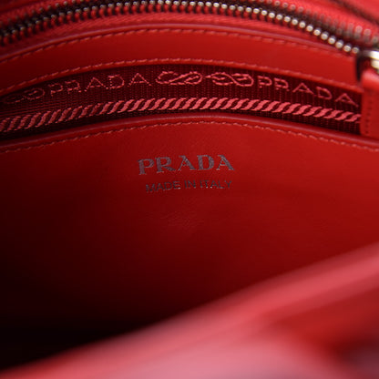 Prada Soft Calfskin Impunture Diagramme Esplanade Rosso 9 of 9