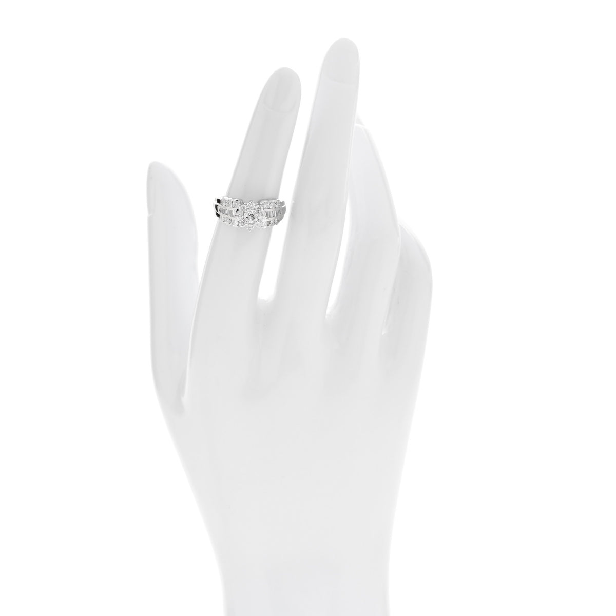 Parker & West by FASHIONPHILE Platinum Diamond 1.02ctw Flower Ring 50 5.25 2 of 9
