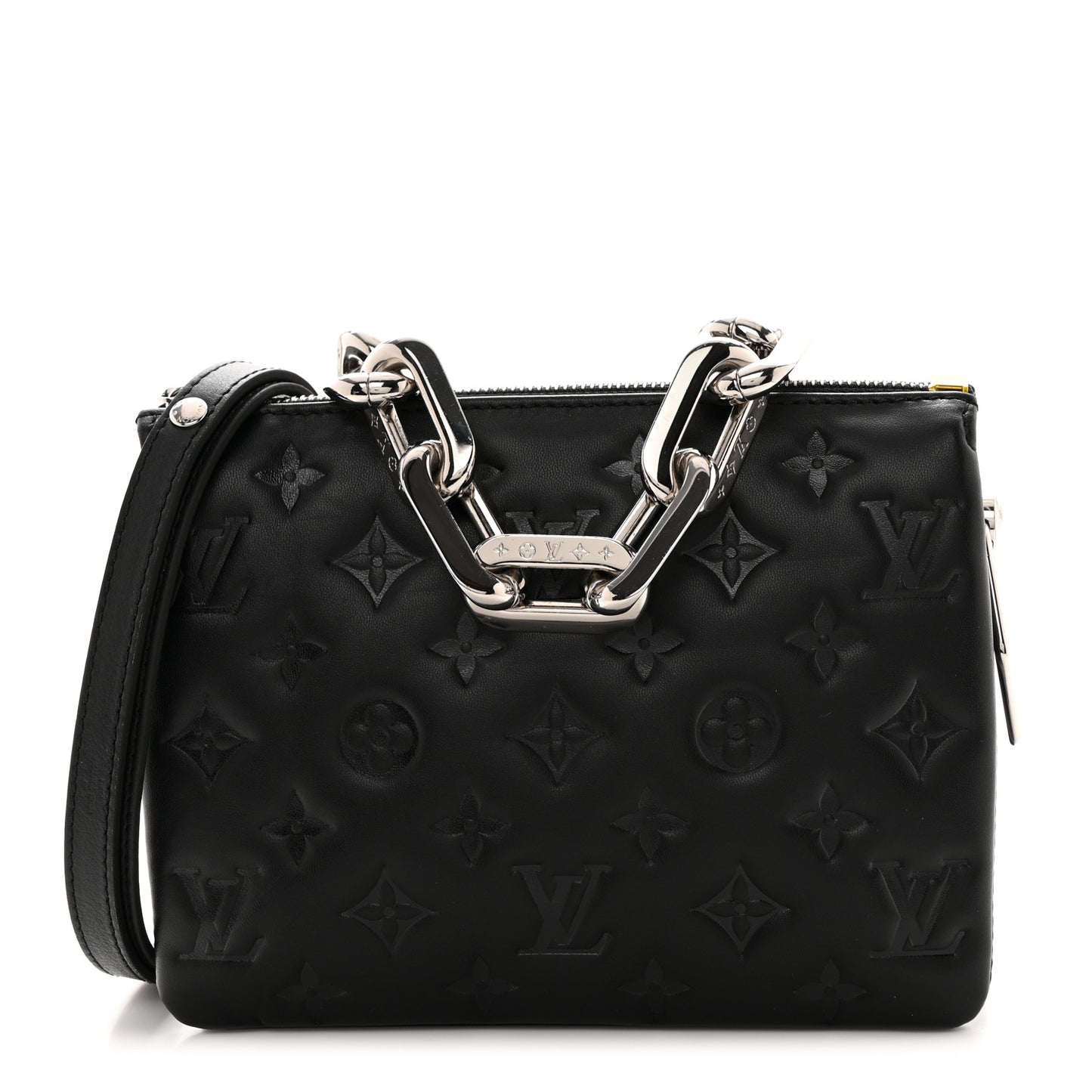 Lambskin Embossed Monogram Coussin BB Black