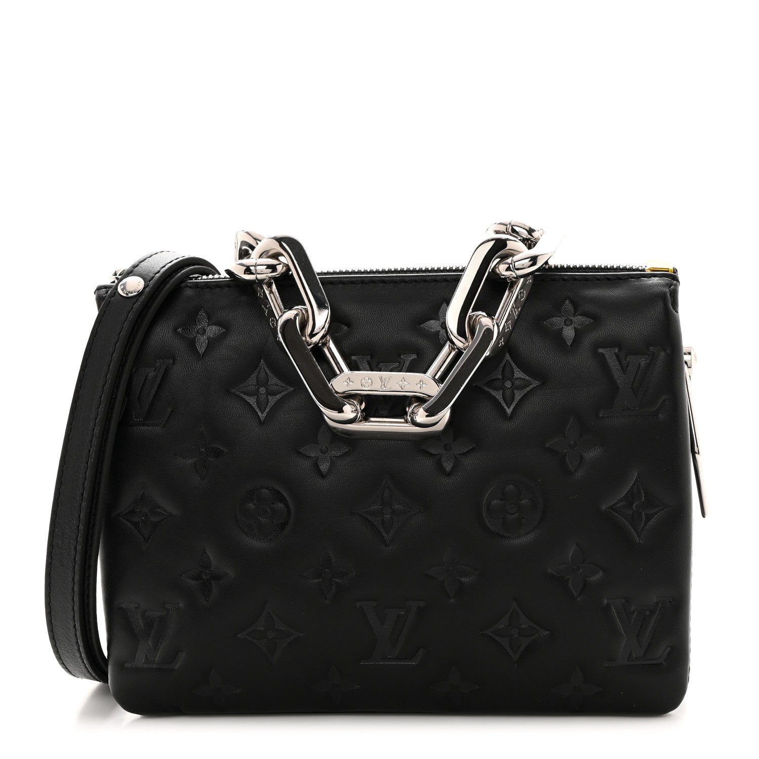 Louis Vuitton Lambskin Embossed Monogram Coussin BB Black 1 of 11