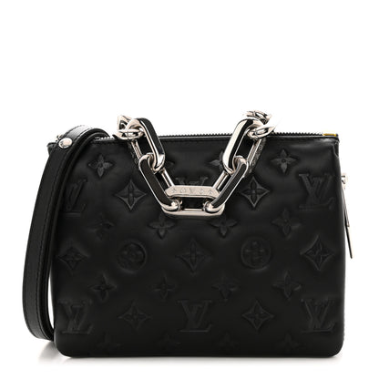 Louis Vuitton Lambskin Embossed Monogram Coussin BB Black 1 of 11