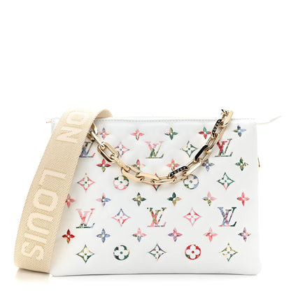 Louis Vuitton Lambskin Embossed Monogram LV Garden Coussin PM Cream 1 of 11