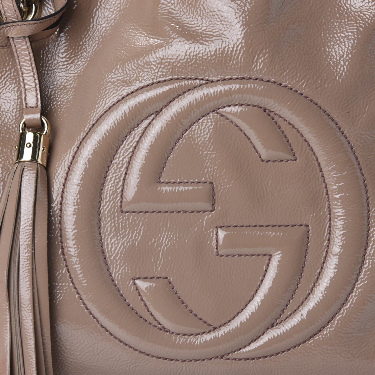 Gucci Patent Medium Soho Chain Shoulder Bag Dark Cipria 11 of 11