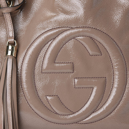 Gucci Patent Medium Soho Chain Shoulder Bag Dark Cipria 11 of 11
