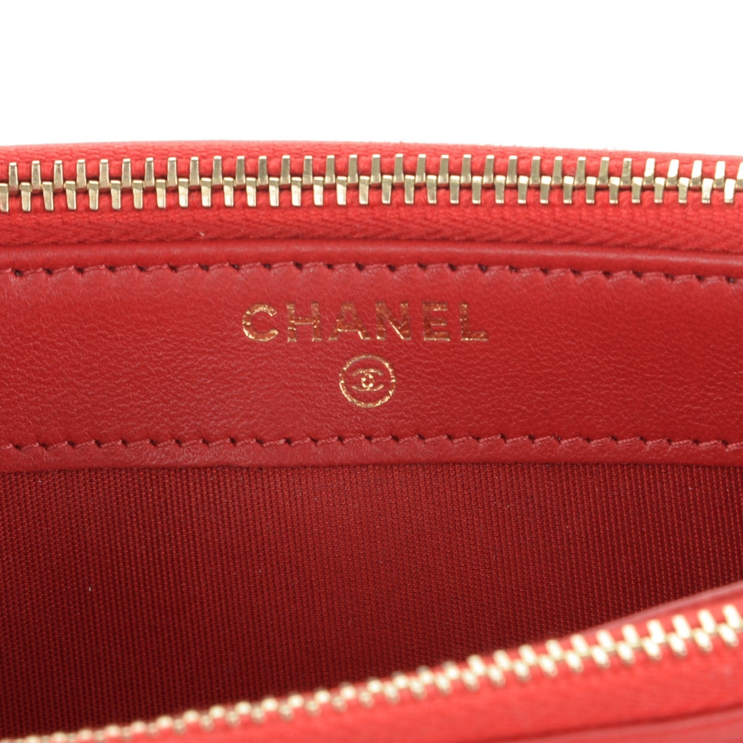 Chanel Lambskin Quilted Small Boy Clutch With Chain Red 6 of 8