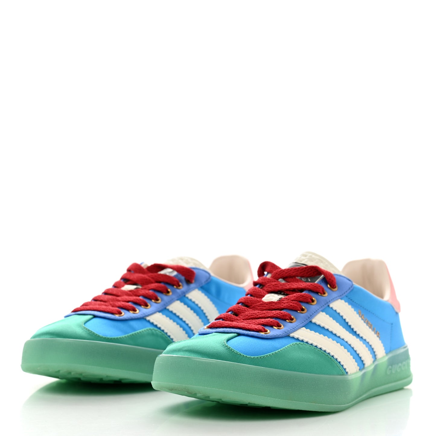 X ADIDAS Silk Duchesse Demetra Rubber Womens Gazelle Sneakers 5.5 Jade Capri Avio Off White