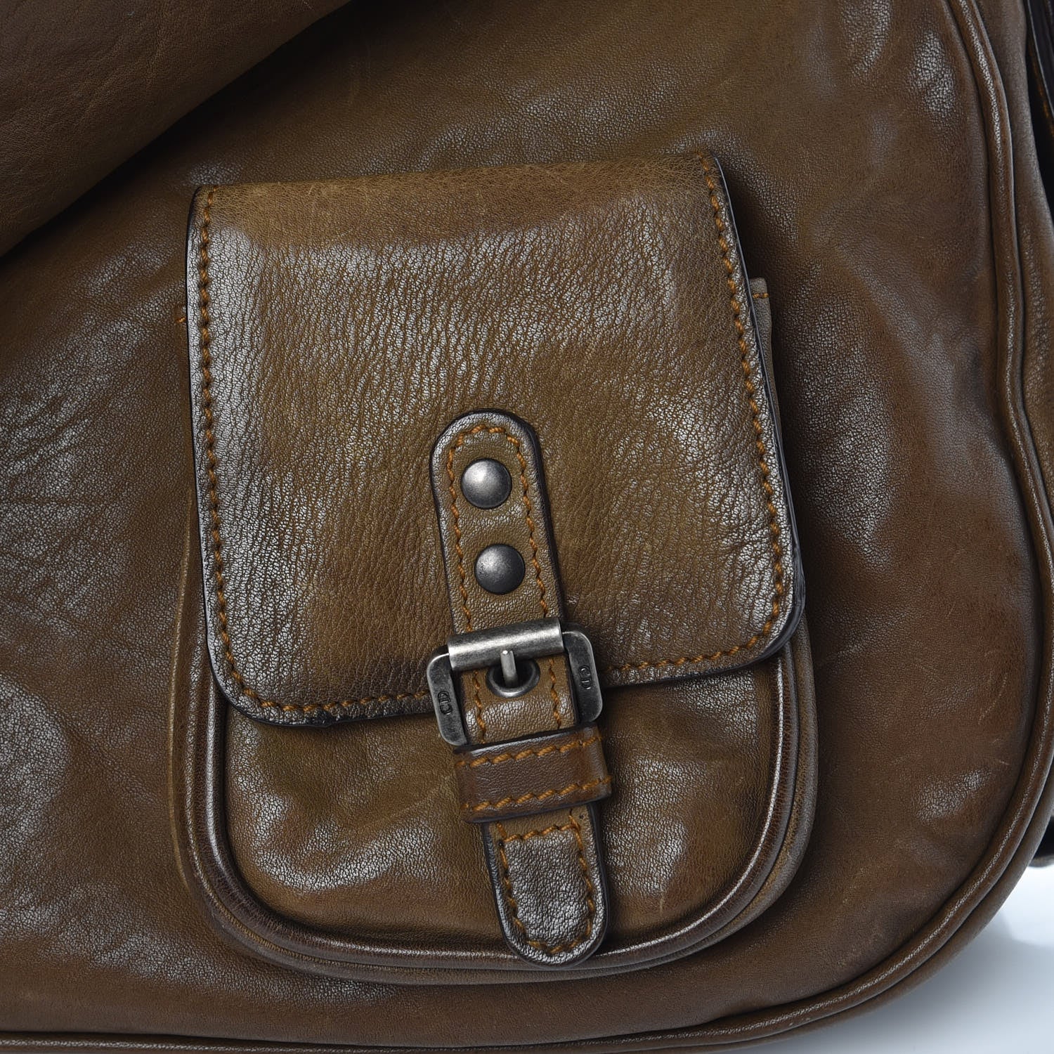 Christian Dior Calfskin Medium Gaucho Double Saddle Bag Green 16 of 16