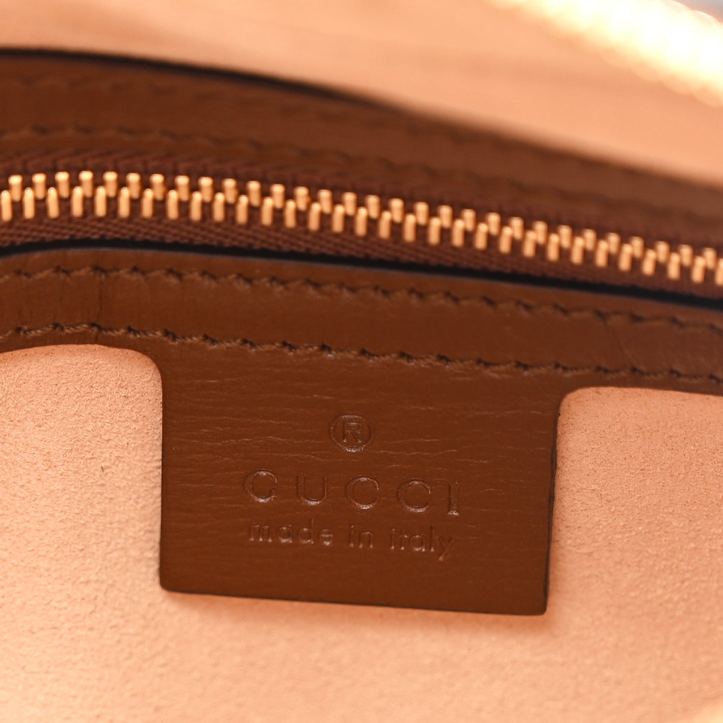 GG Supreme Monogram Small Horsebit 1955 Shoulder Bag Beige Brown Sugar