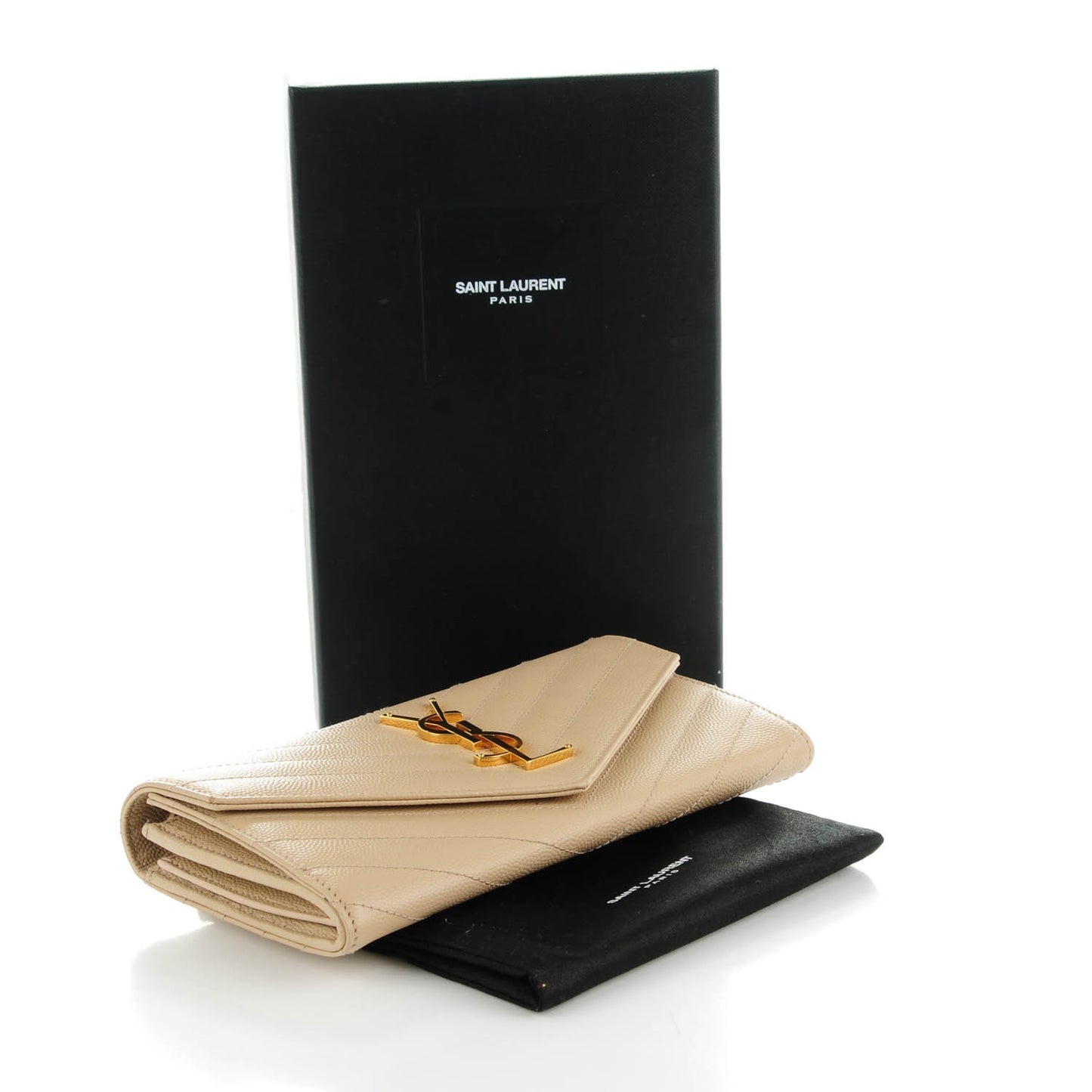 Grain De Poudre Matelasse Chevron Monogram Flap Wallet Nude Powder