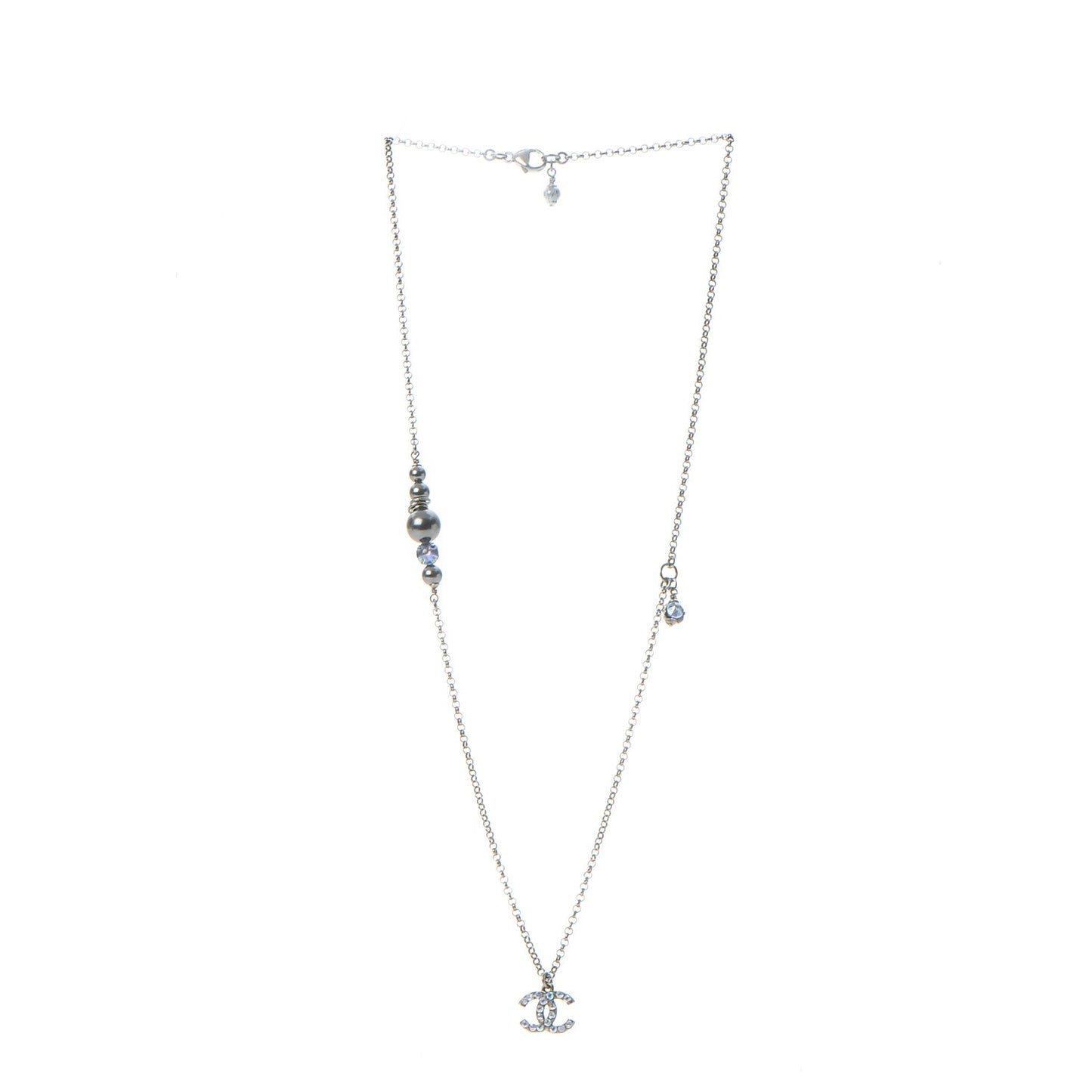 Ruthenium Crystal CC Necklace Iridescent Blue