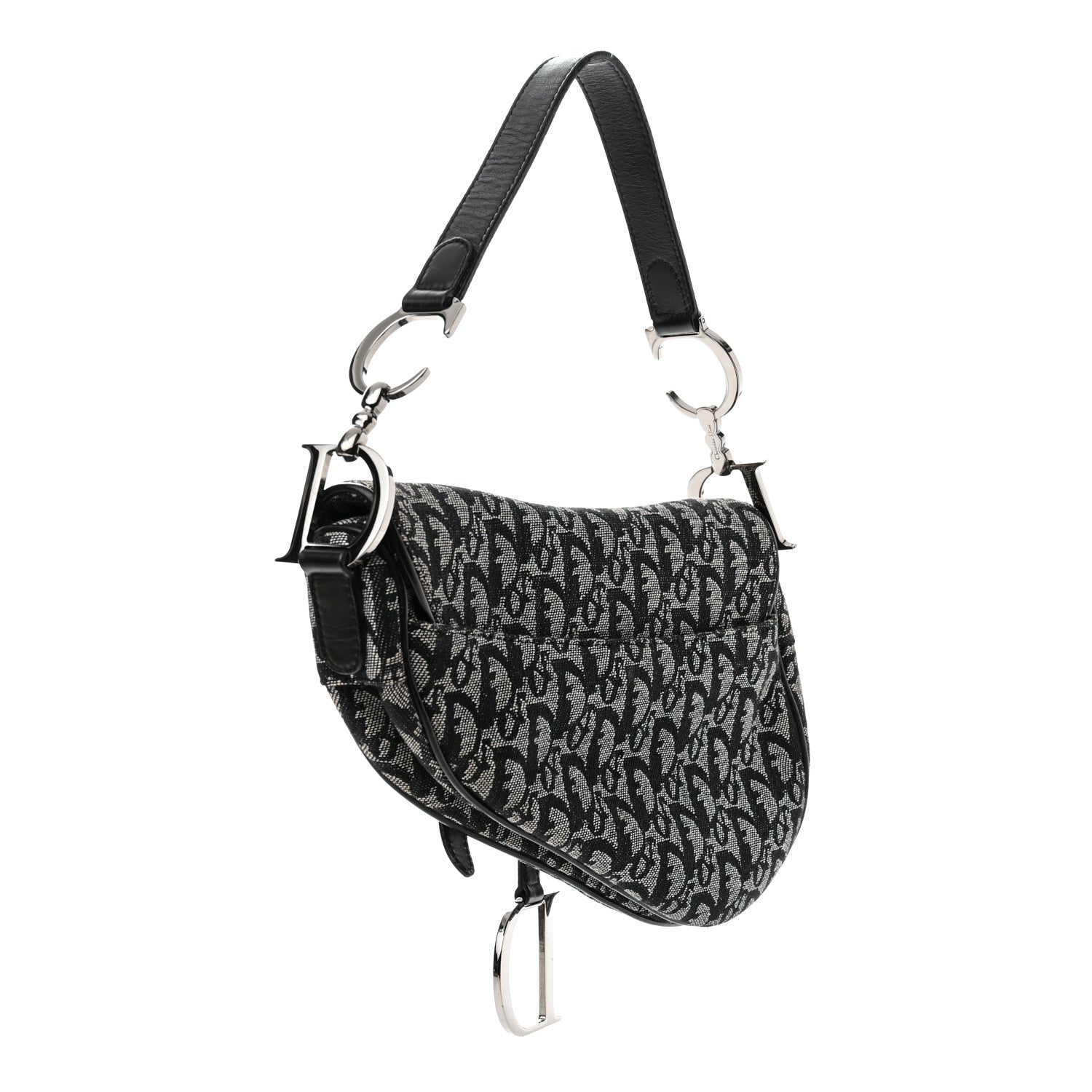 Christian Dior Monogram Saddle Bag Black 3 of 17