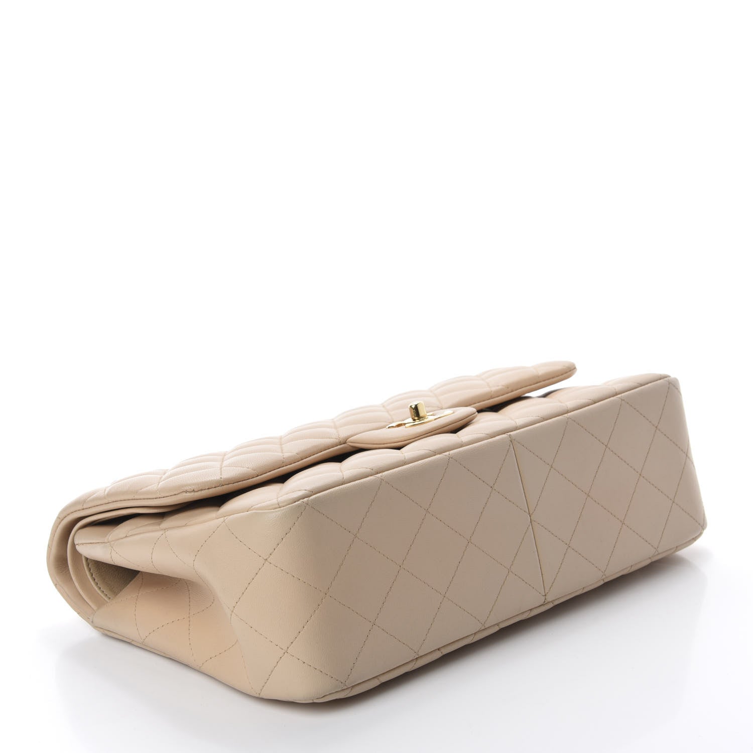 Chanel Lambskin Quilted Jumbo Double Flap Beige 4 of 12