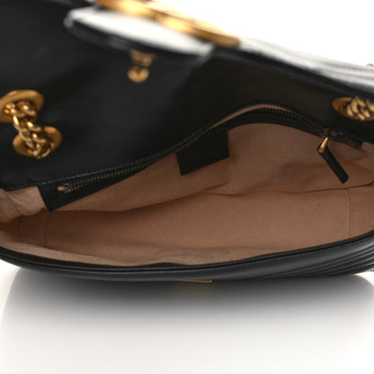 Gucci Calfskin Matelasse Small GG Marmont Shoulder Bag Black 5 of 7