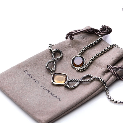 David Yurman Sterling Silver Smoky Quartz Infinity Necklace 8 of 8