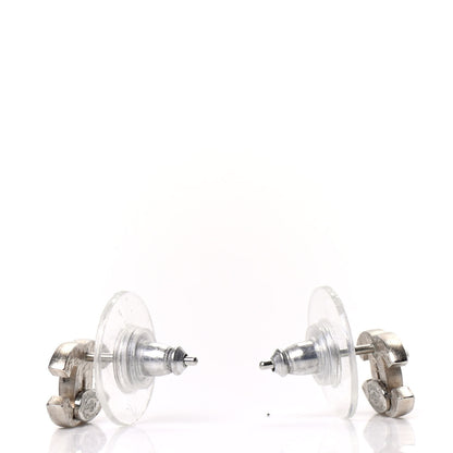 Chanel Crystal Mini Timeless CC Earrings Silver 3 of 5
