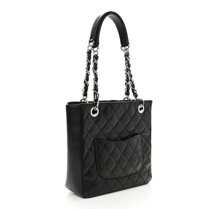 Chanel Caviar Quilted Petit Shopping Tote PST Black 3 of 10