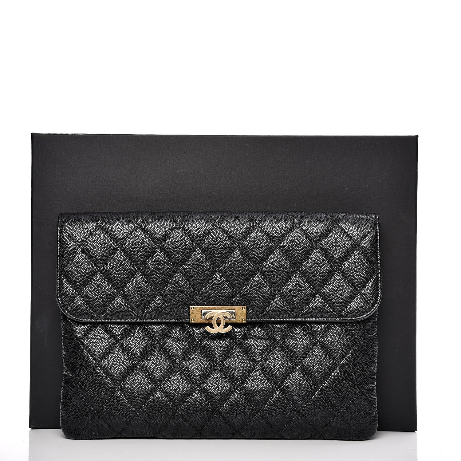 Chanel Caviar Quilted Medium Golden Class Pouch Black 8 of 8