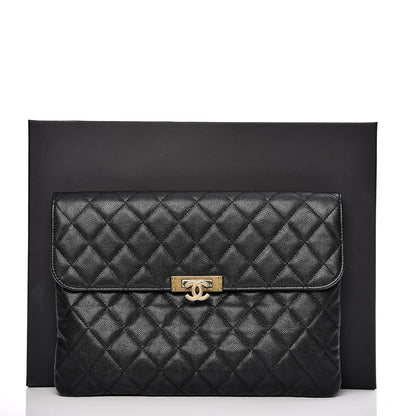 Chanel Caviar Quilted Medium Golden Class Pouch Black 8 of 8