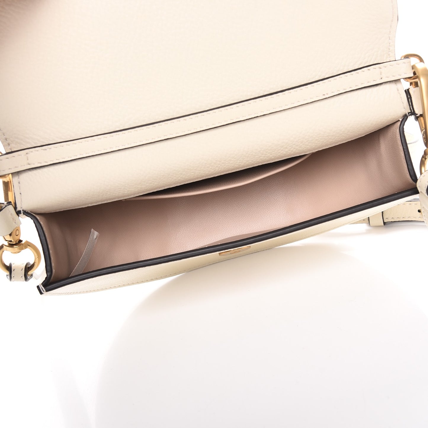 Calfskin Small Nile Bracelet Minaudiere Bag Off White