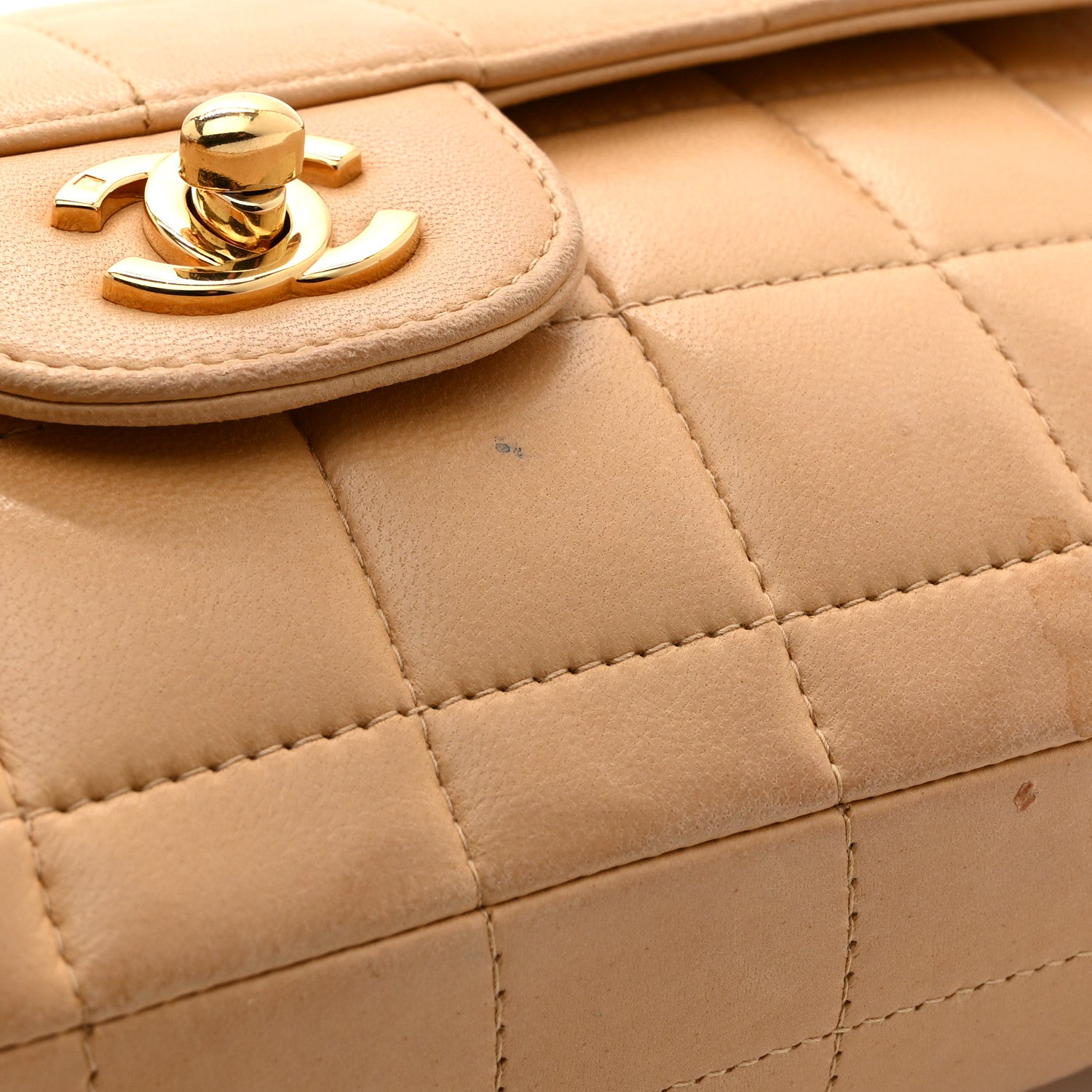 Chanel Lambskin East West Chocolate Bar Flap Beige 1773045