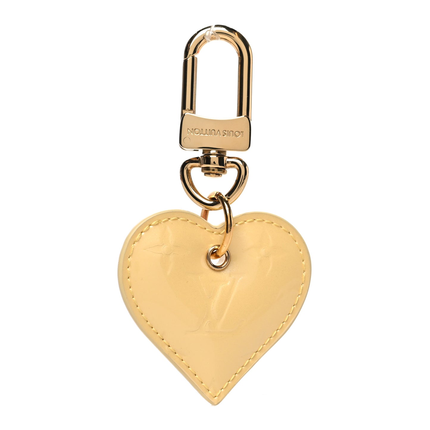 Vernis Degrade Love Lock Heart Key Holder Bag Charm Yellow