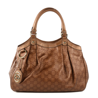 Gucci Metallic Guccissima Medium Sukey Tote Bronze 1 of 7
